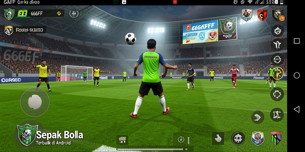 Screenshot gameplay <strong>666FF</strong> menampilkan aksi menegangkan di lapangan sepak bola.
