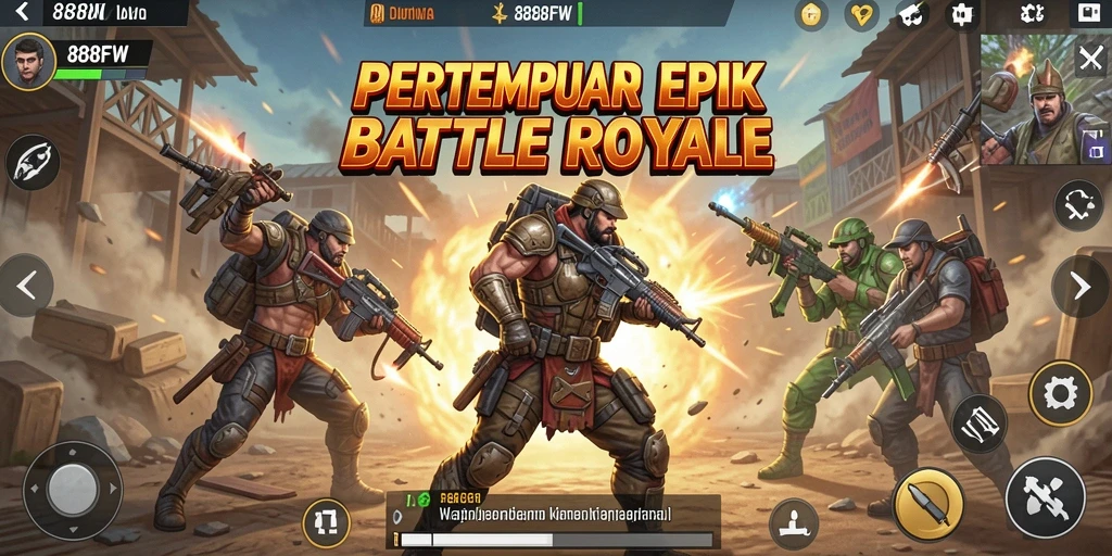 Tampilan epic dari pertempuran seru di 888FW Battle Royale.