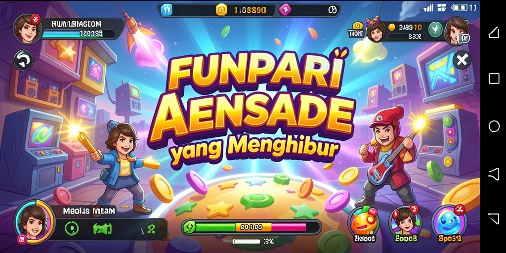 Tangkapan layar dari gameplay seru di FUNPARI yang menampilkan aksi arcade.
