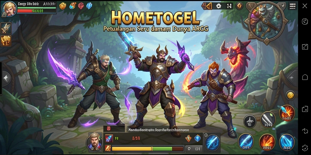 Tampilan gameplay HOMETOGEL yang mendebarkan dalam pertarungan ARPG.