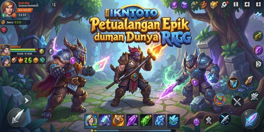 Screenshot gameplay IKNTOTO menampilkan aksi pertarungan RPG yang mendebarkan.