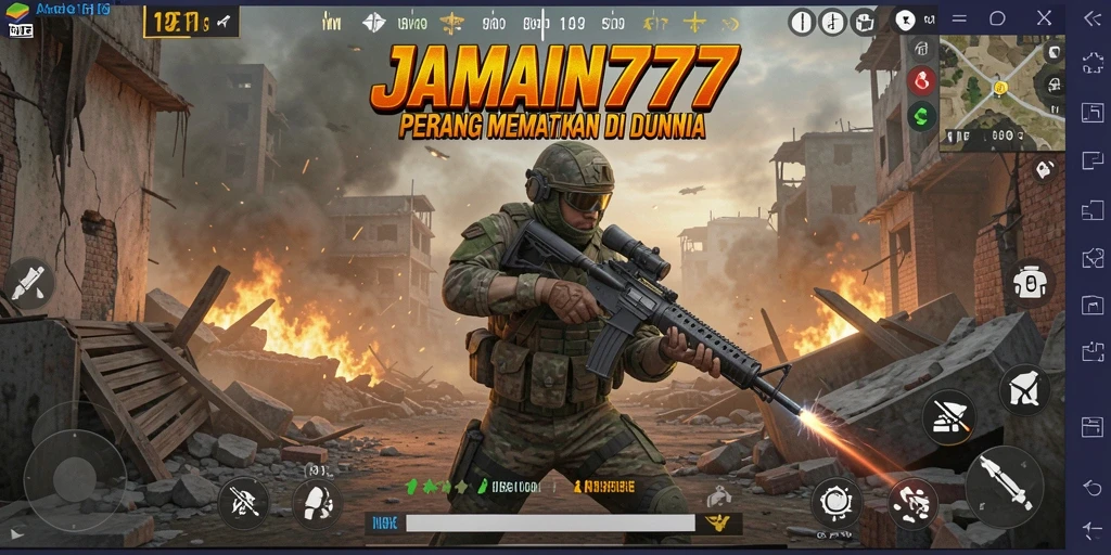 Tampilan seru dari gameplay Battle Royale JAMIN777