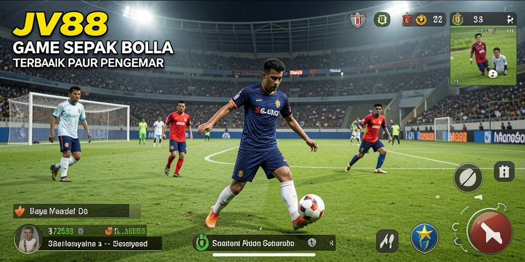 Tangkapan layar JV88 menampilkan aksi pertandingan sepak bola yang seru.
