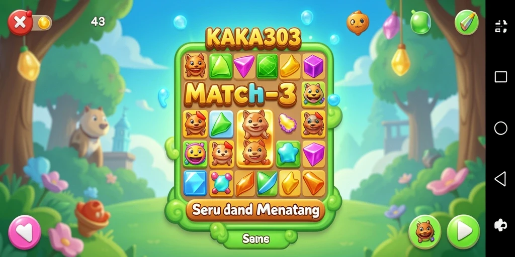 Gameplay penuh warna dan menarik dari KAKA303 Match-3.