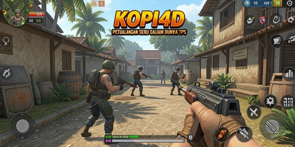Screenshot KOPI4D menampilkan adegan aksi seru dalam gameplay TPS.