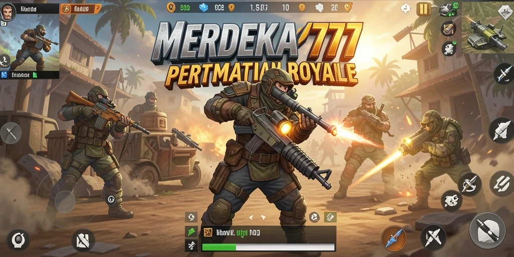 Gameplay seru dan mendebarkan dalam MERDEKA777 Battle Royale.
