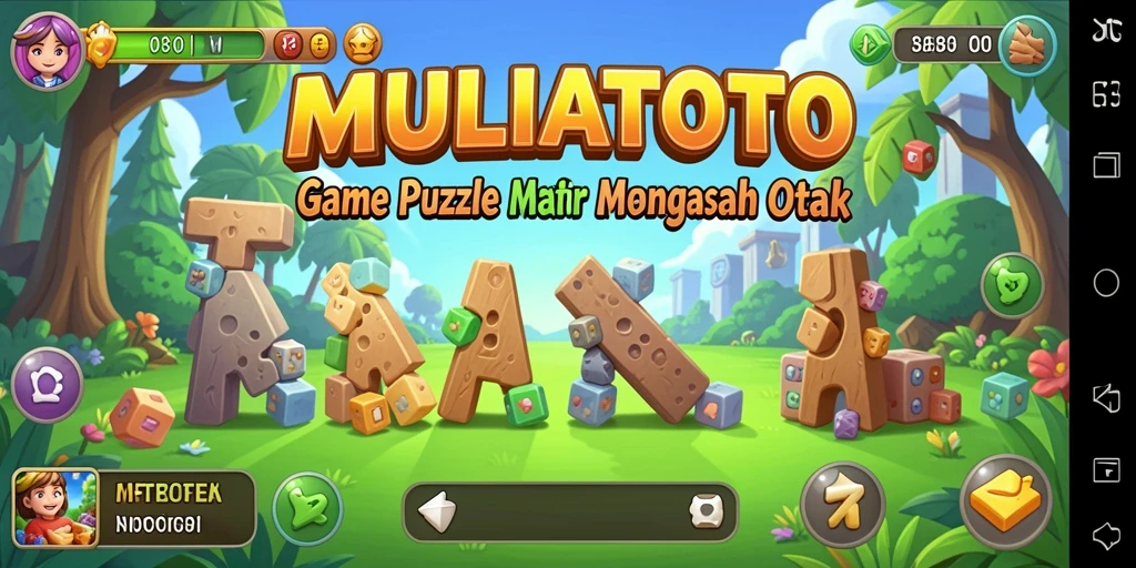 Screenshot utama MULIATOTO menampilkan tantangan puzzle yang menarik.