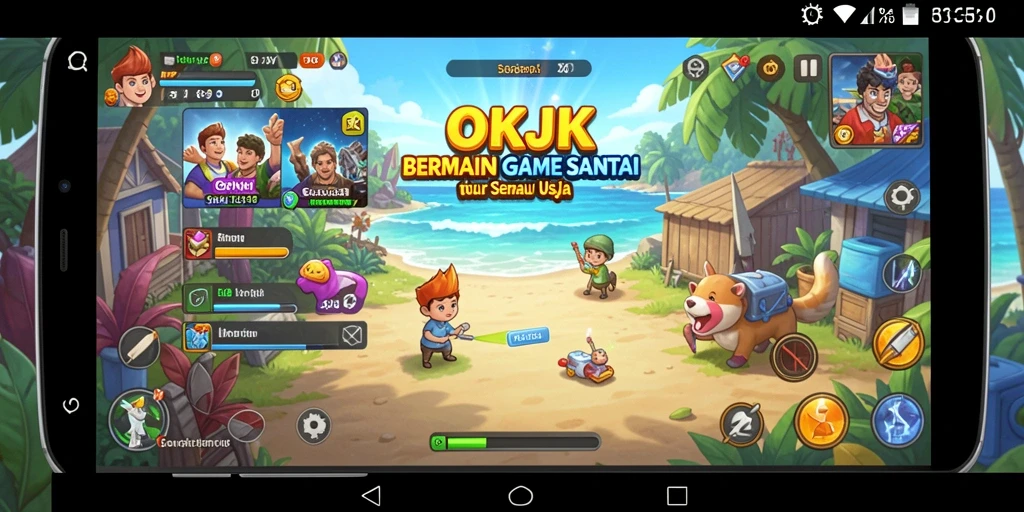 Tampilan menarik gameplay OKJK yang penuh warna.