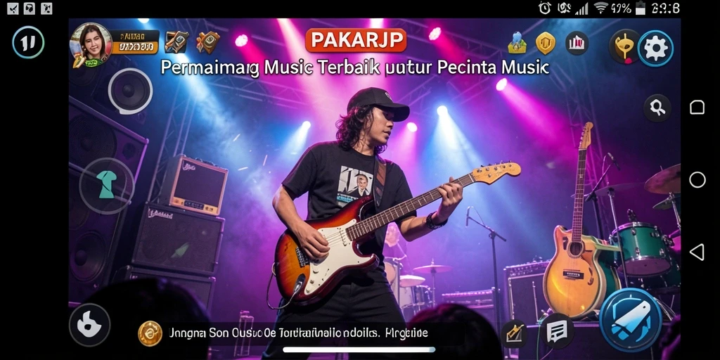 Screenshot PAKARJP yang menunjukkan gameplay musik yang interaktif dan menyenangkan.