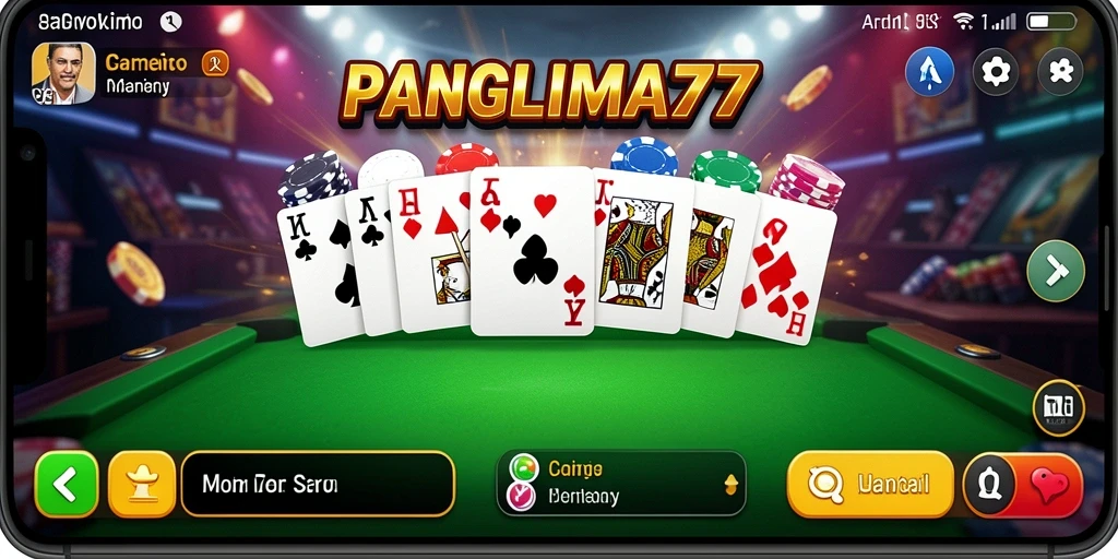 Tampilan gameplay seru dalam PANGLIMA77 yang menampilkan strategi Domino.