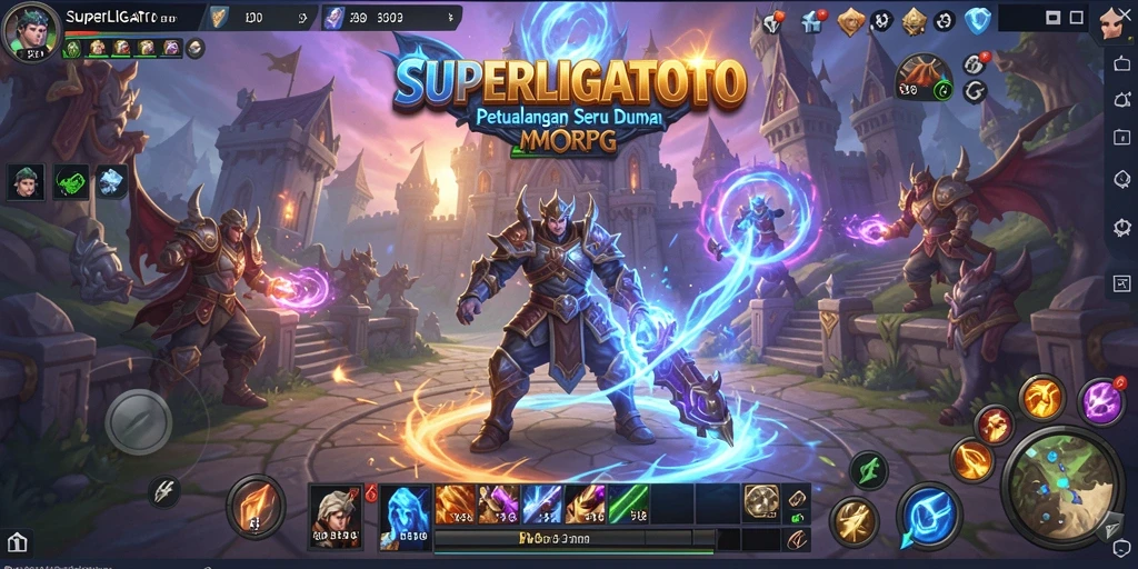 Screenshot SUPERLIGATOTO menampilkan aksi seru gameplay MMORPG.